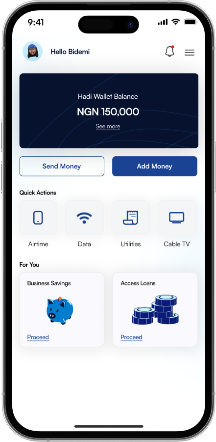 Hadi Mobile App Interface